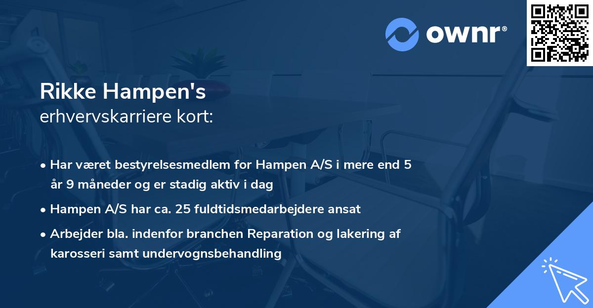 Rikke Hampen's erhvervskarriere kort