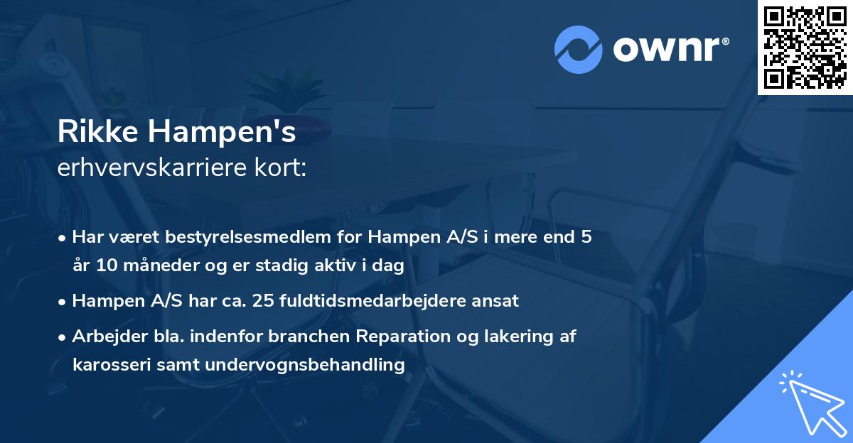 Rikke Hampen's erhvervskarriere kort