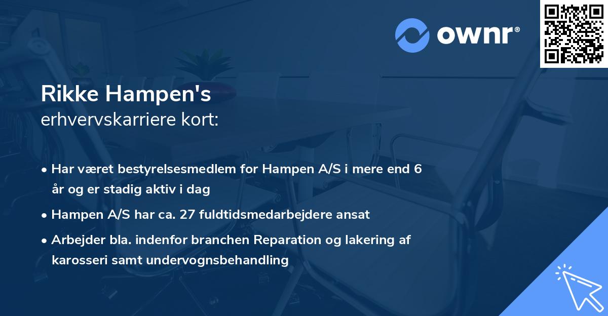Rikke Hampen's erhvervskarriere kort