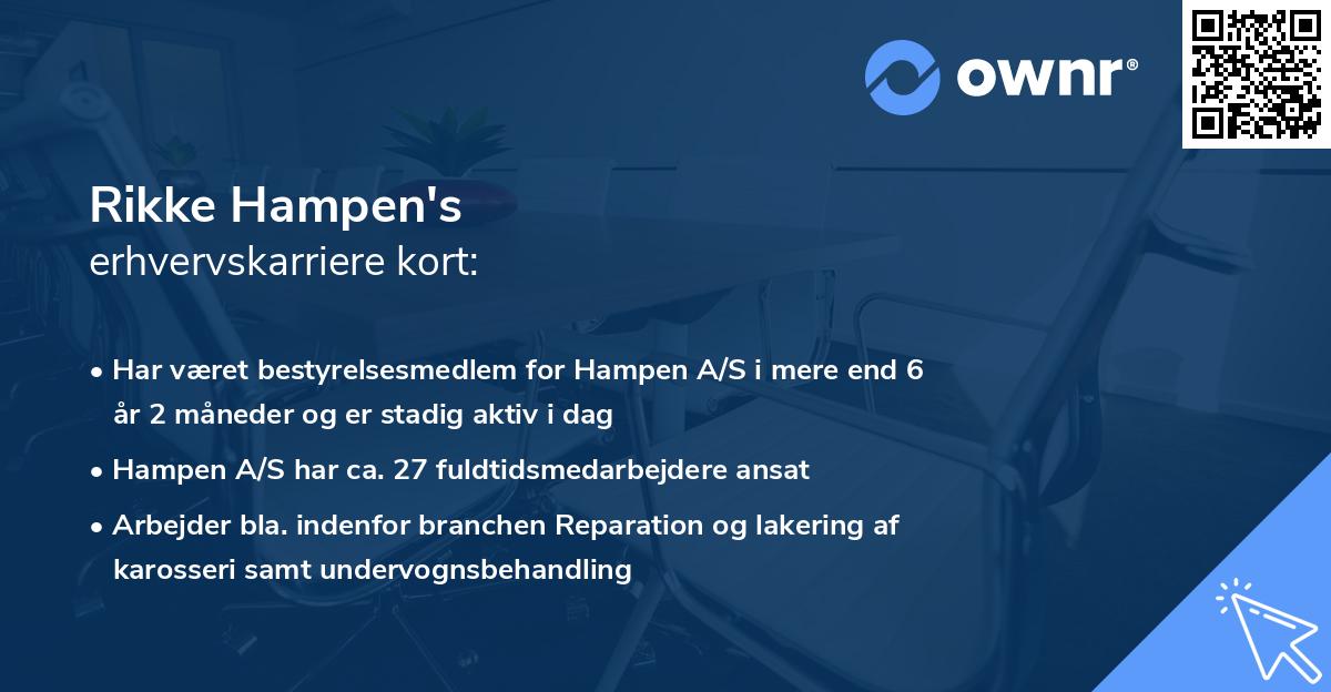 Rikke Hampen's erhvervskarriere kort