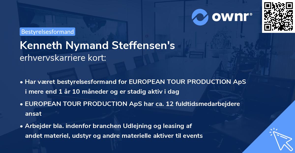 Kenneth Nymand Steffensen's erhvervskarriere kort