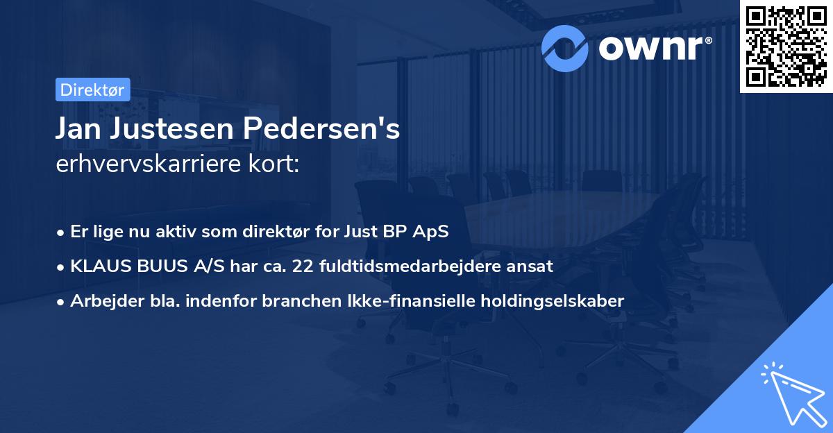 Jan Justesen Pedersen's erhvervskarriere kort