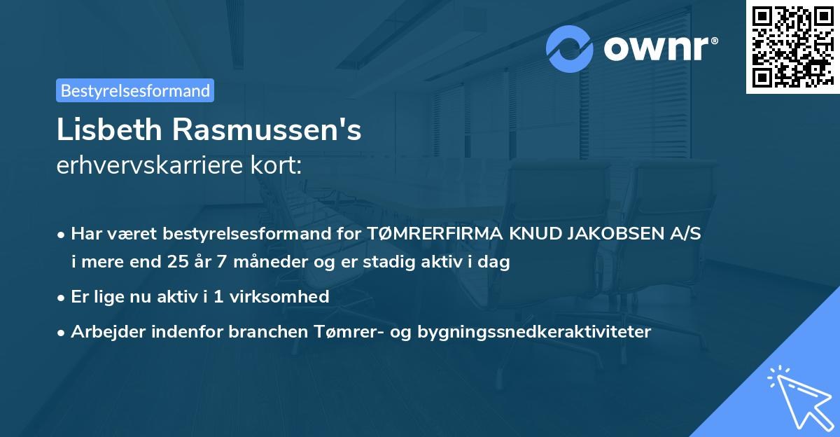 Lisbeth Rasmussen's erhvervskarriere kort