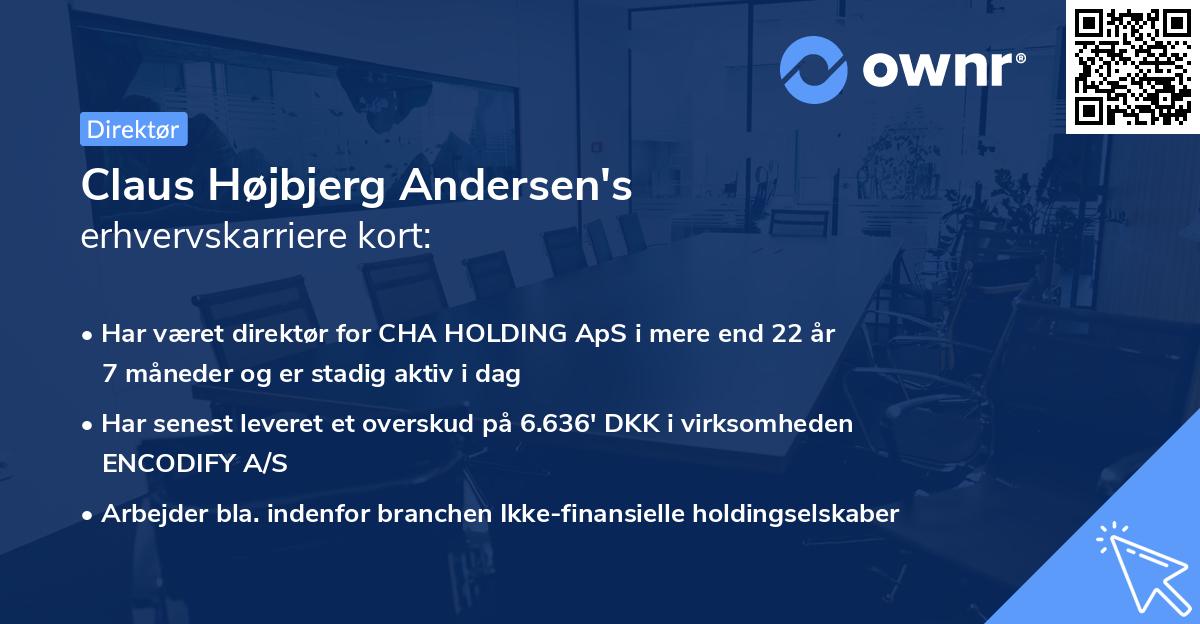 Claus Højbjerg Andersen's erhvervskarriere kort
