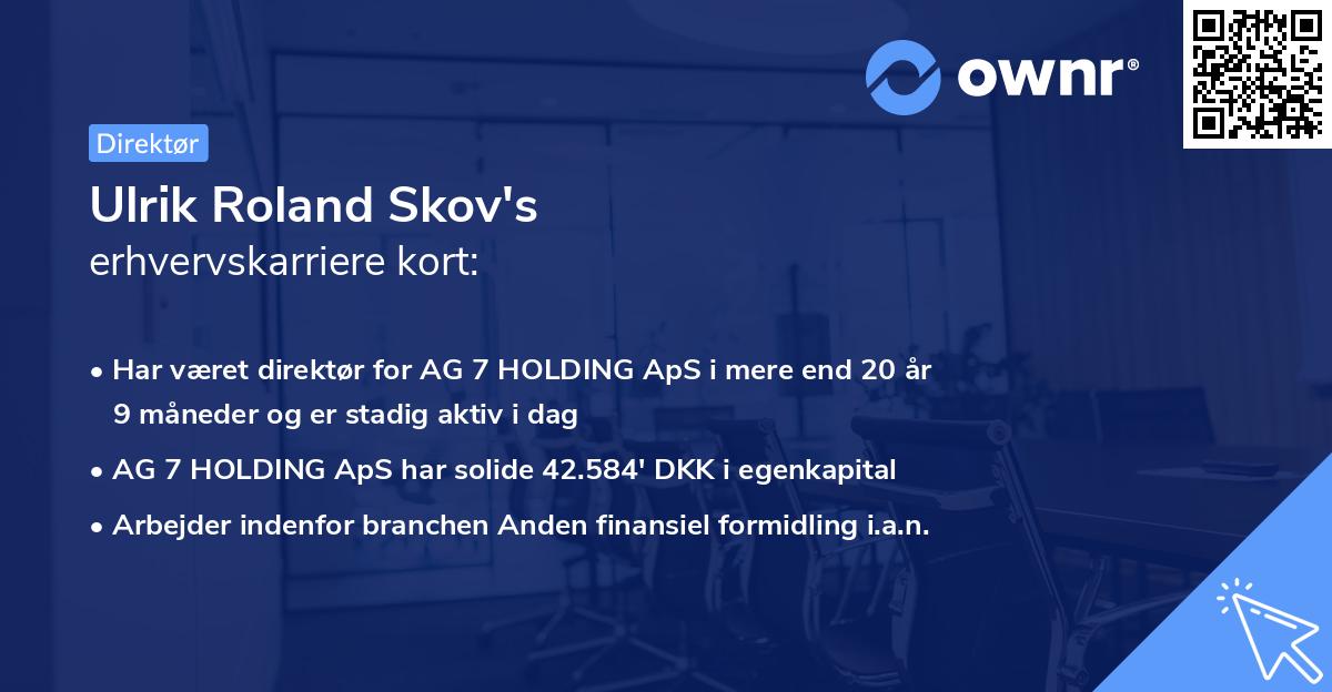 Ulrik Roland Skov's erhvervskarriere kort