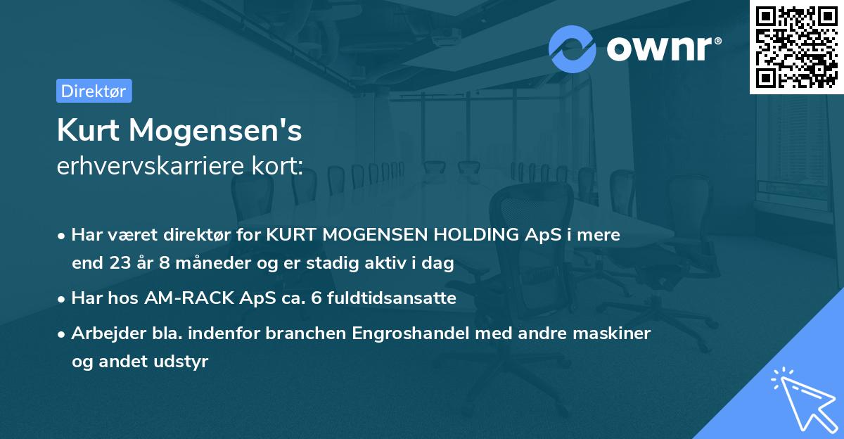 Kurt Mogensen's erhvervskarriere kort