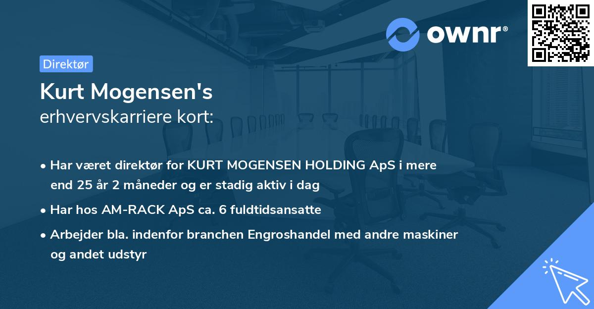 Kurt Mogensen's erhvervskarriere kort