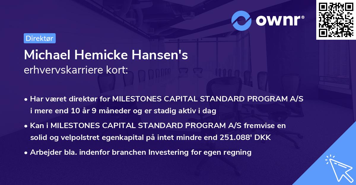 Michael Hemicke Hansen's erhvervskarriere kort