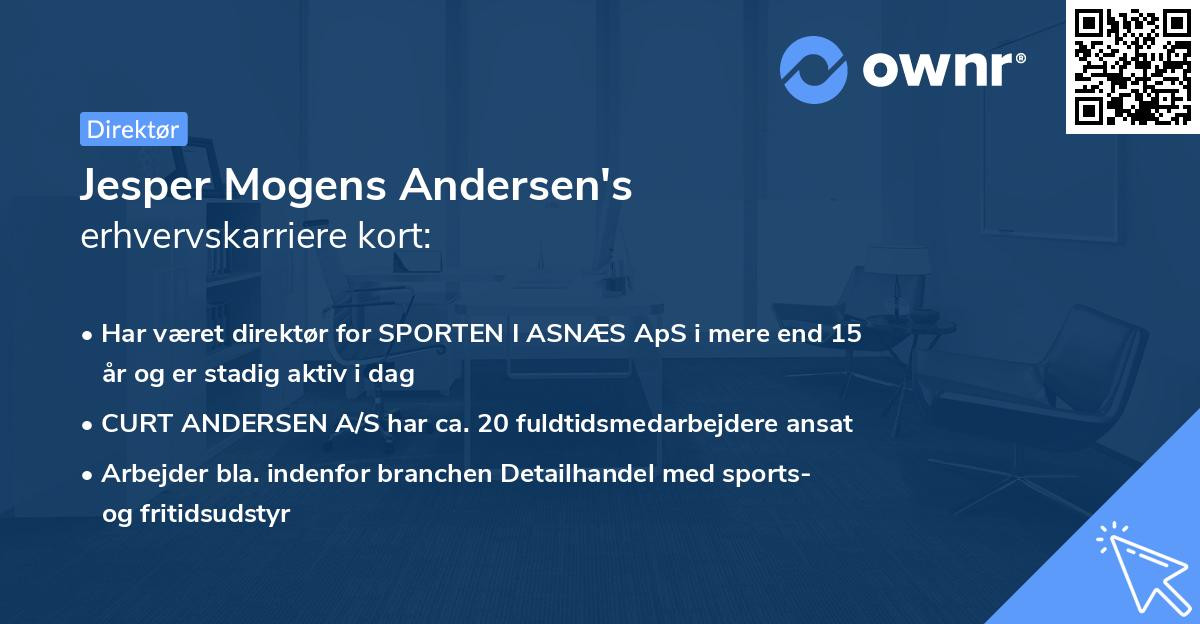 Jesper Mogens Andersen's erhvervskarriere kort