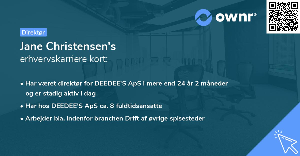 Jane Christensen's erhvervskarriere kort