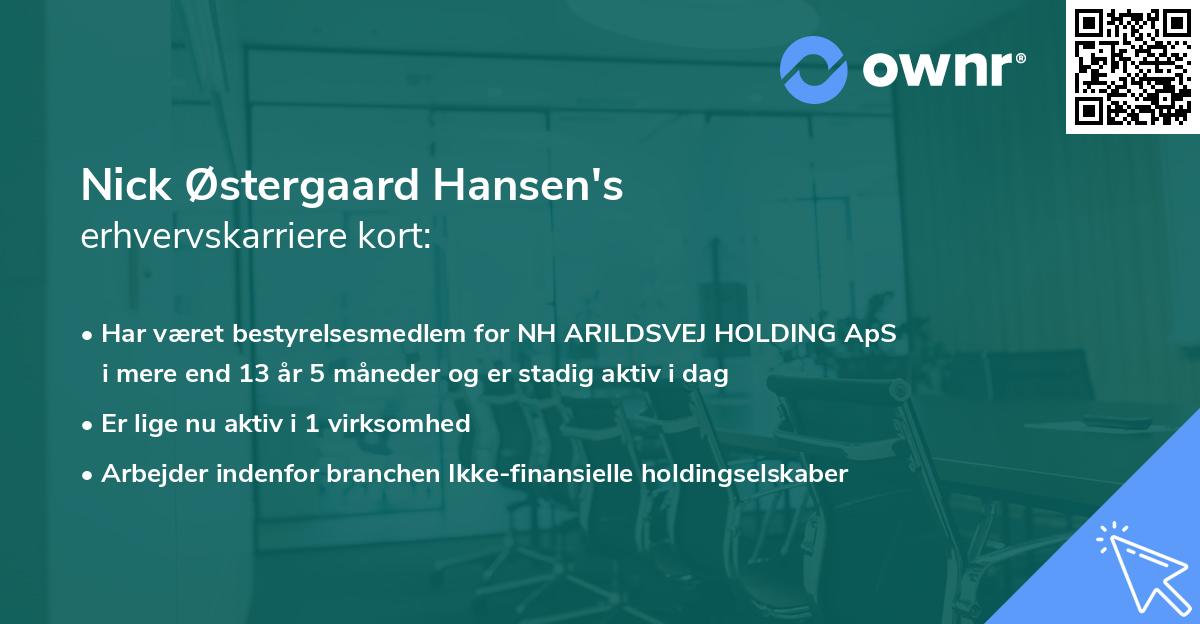 Nick Østergaard Hansen's erhvervskarriere kort
