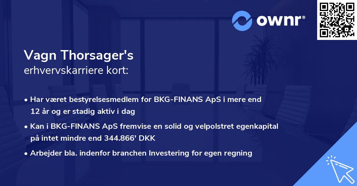 Vagn Thorsager's erhvervskarriere kort