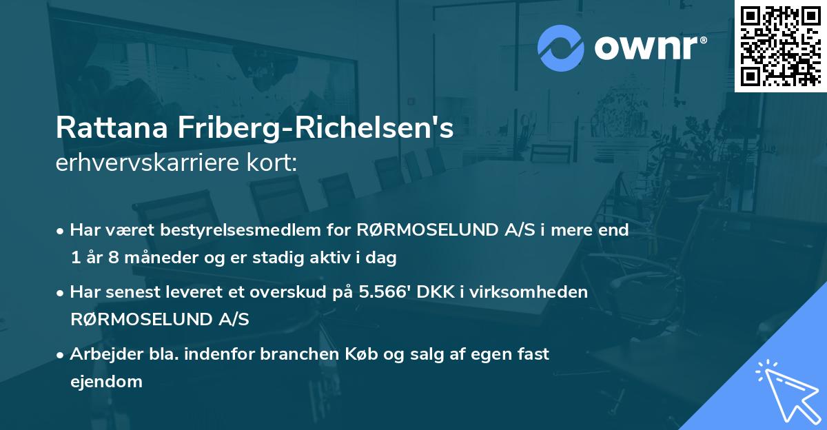 Rattana Friberg-Richelsen's erhvervskarriere kort