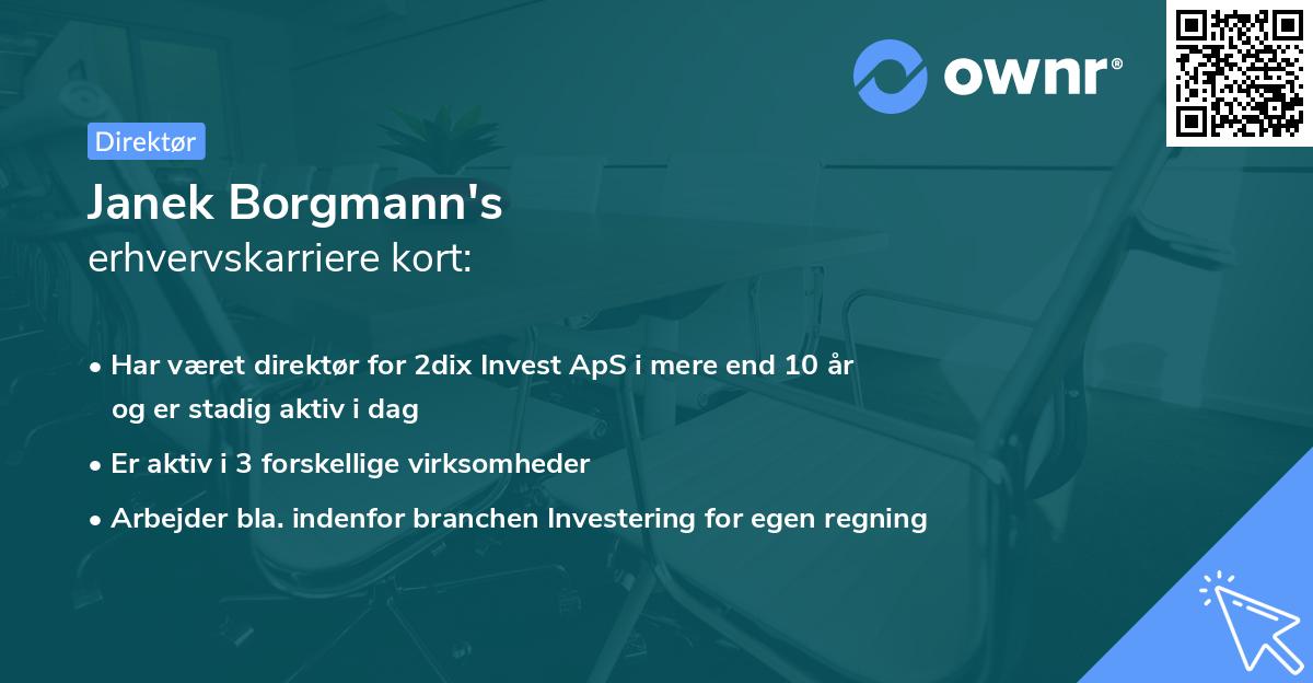 Janek Borgmann's erhvervskarriere kort