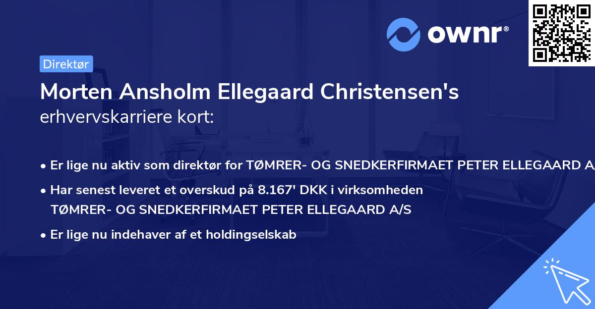 Morten Ansholm Ellegaard Christensen's erhvervskarriere kort
