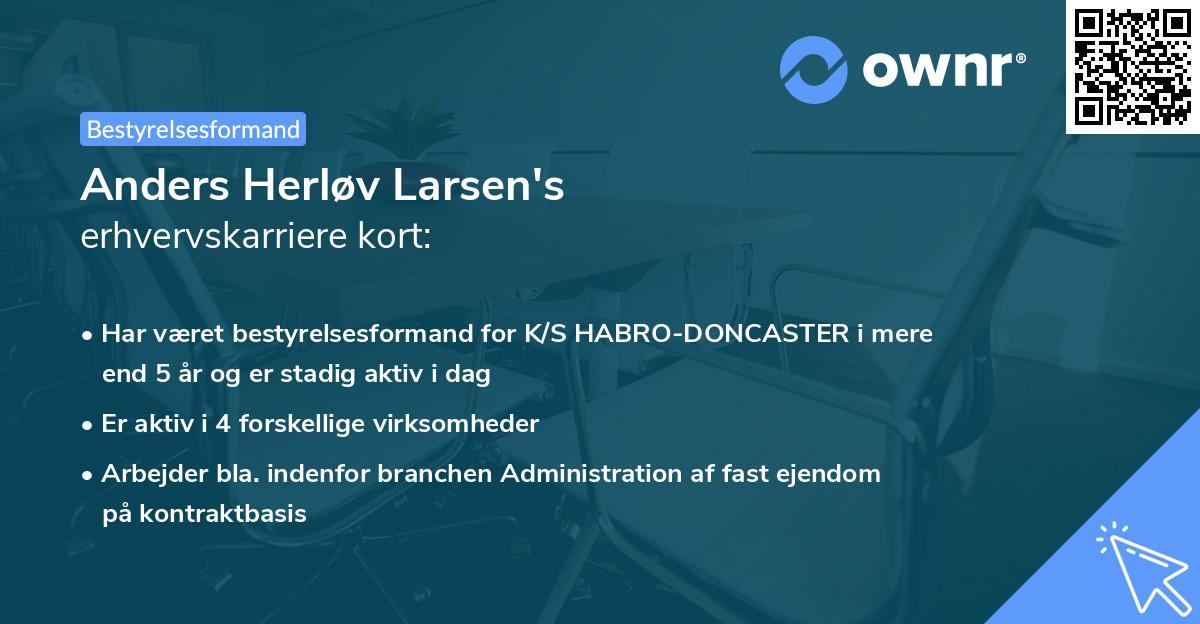 Anders Herløv Larsen's erhvervskarriere kort