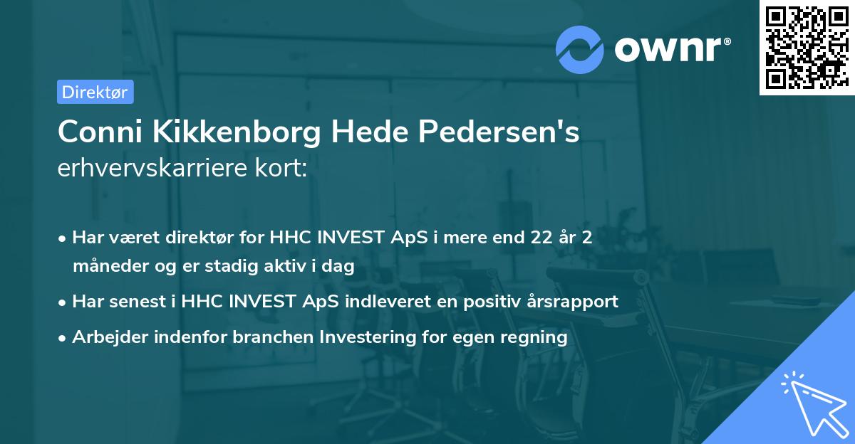 Conni Kikkenborg Hede Pedersen's erhvervskarriere kort