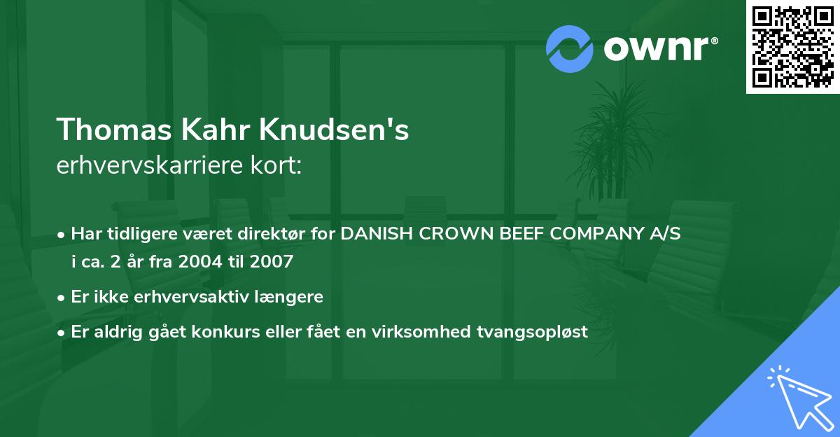Thomas Kahr Knudsen's erhvervskarriere kort