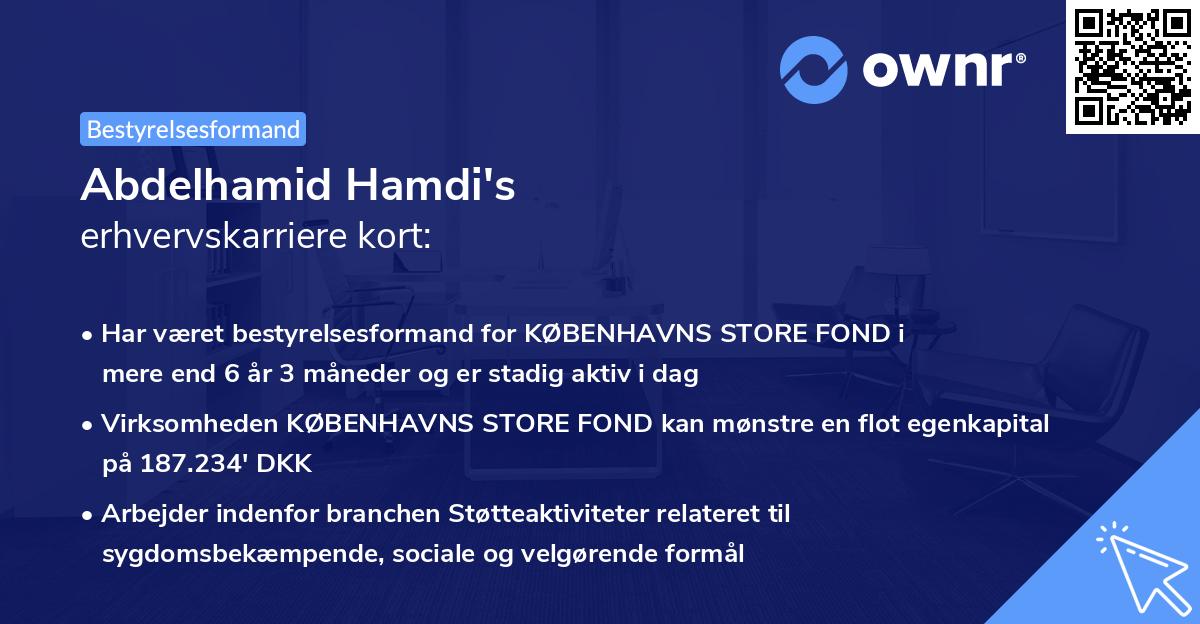 Abdelhamid Hamdi's erhvervskarriere kort