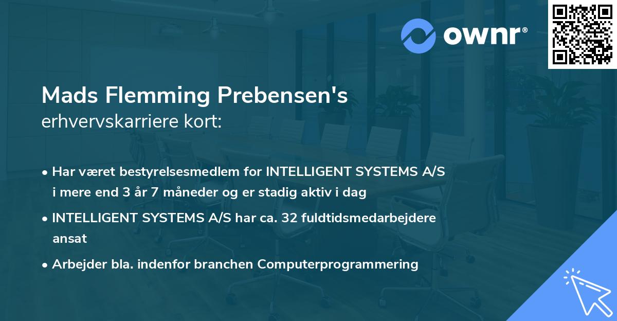 Mads Flemming Prebensen's erhvervskarriere kort
