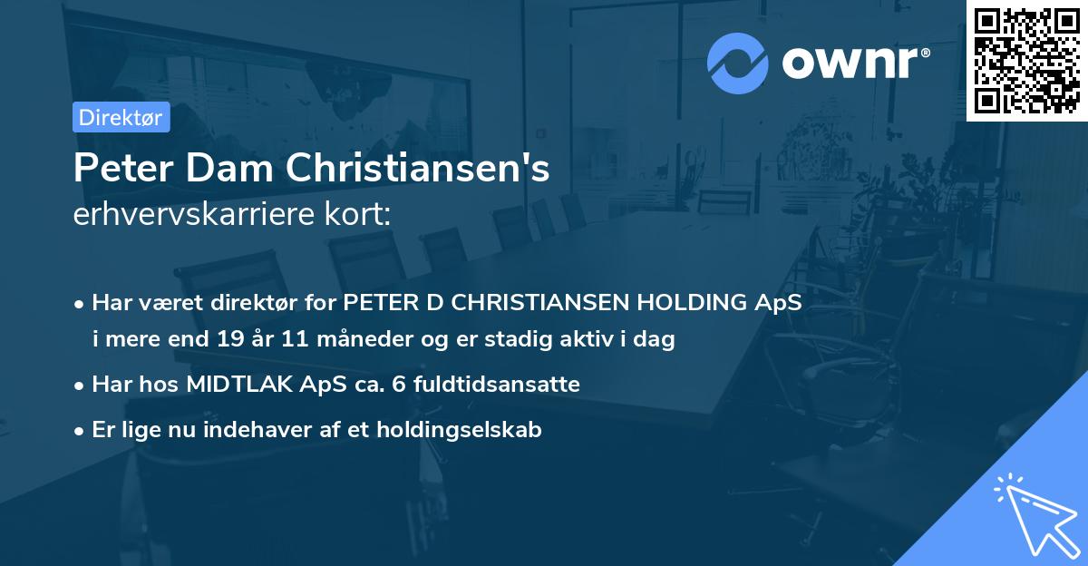 Peter Dam Christiansen's erhvervskarriere kort