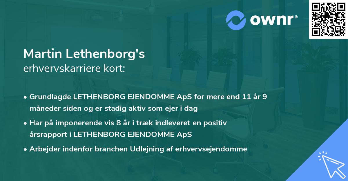 Martin Lethenborg's erhvervskarriere kort