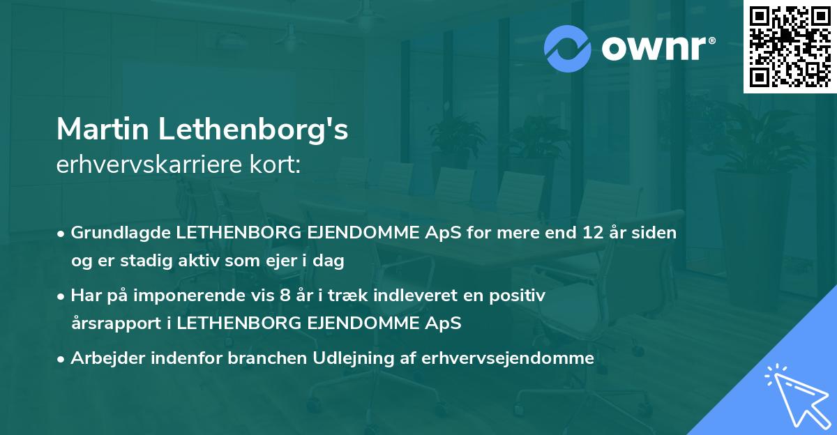 Martin Lethenborg's erhvervskarriere kort