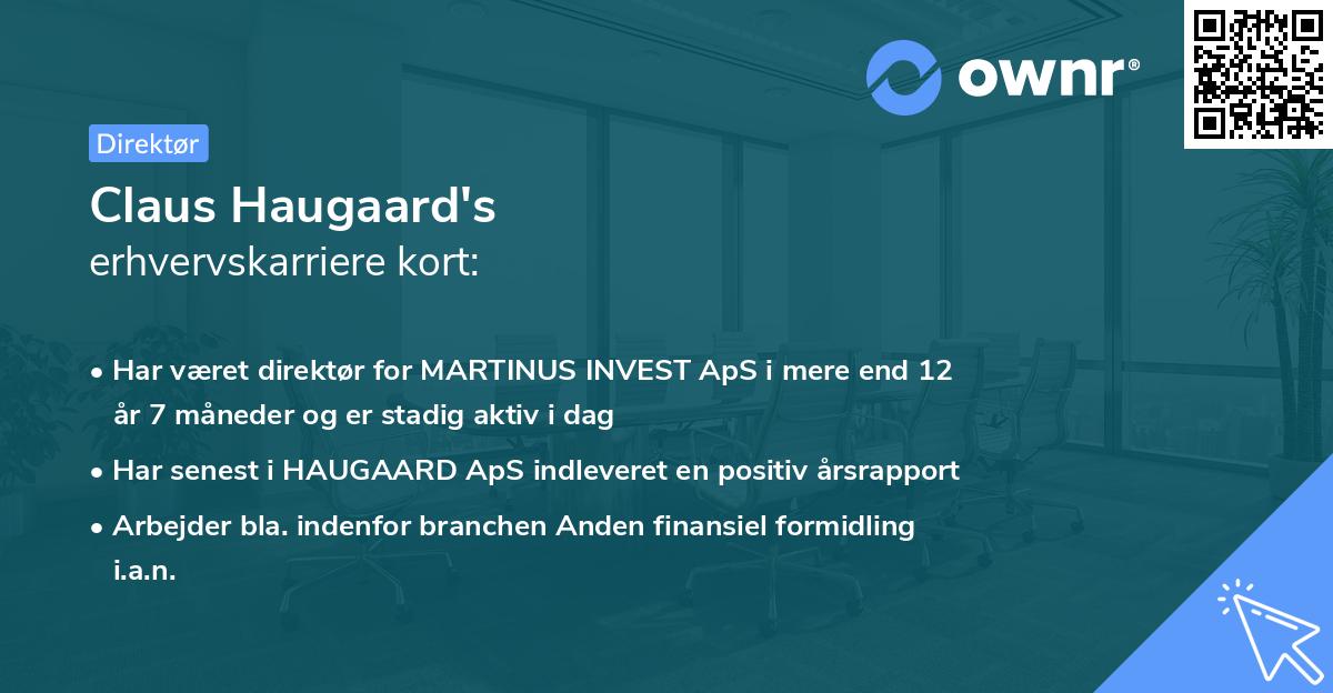 Claus Haugaard's erhvervskarriere kort