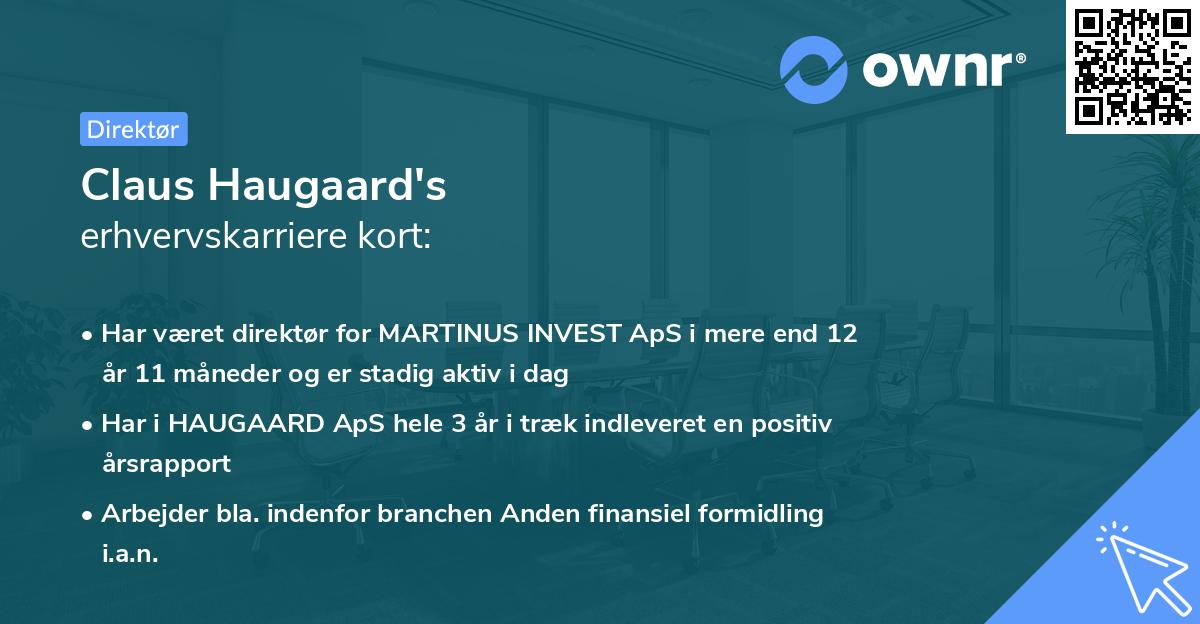 Claus Haugaard's erhvervskarriere kort