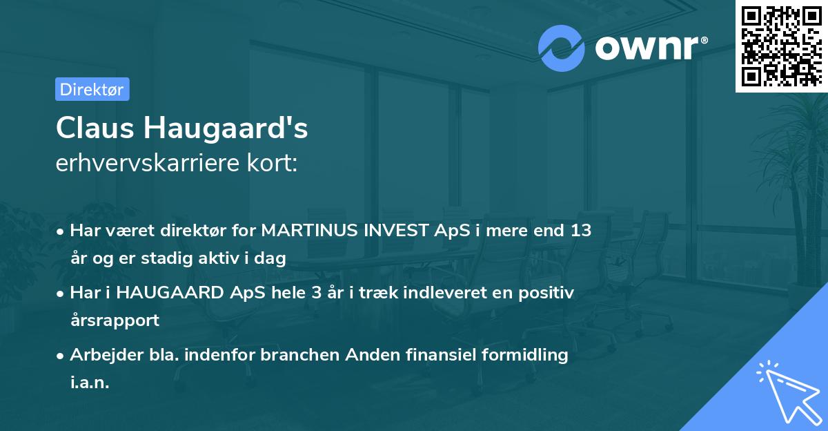 Claus Haugaard's erhvervskarriere kort