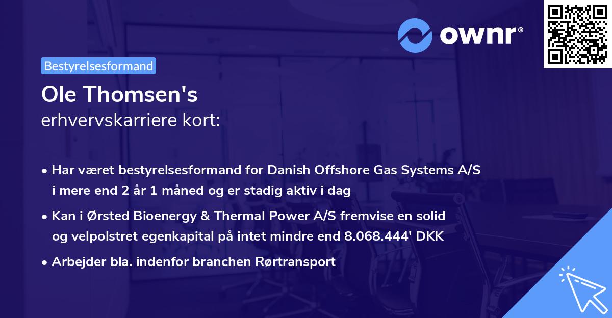 Ole Thomsen's erhvervskarriere kort