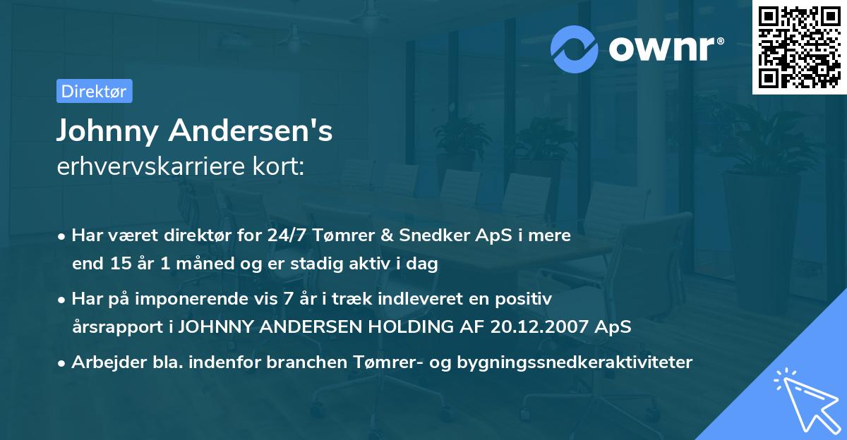 Johnny Andersen's erhvervskarriere kort