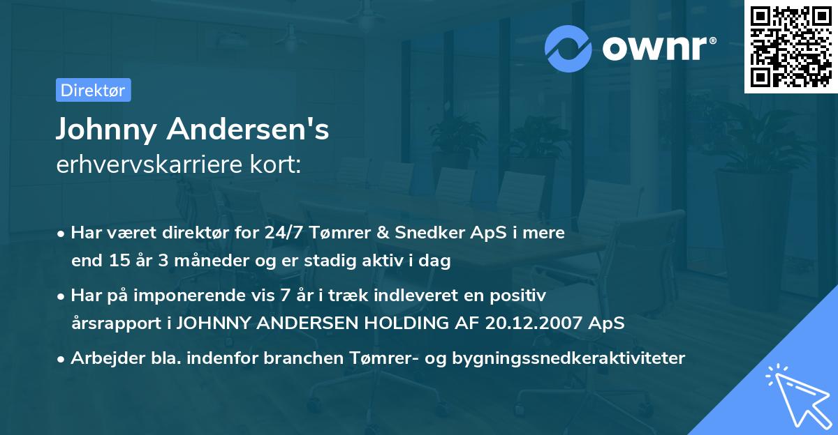 Johnny Andersen's erhvervskarriere kort
