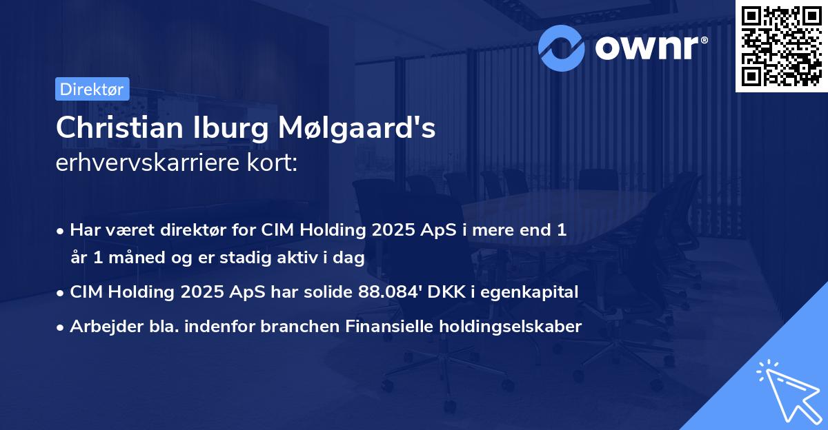 Christian Iburg Mølgaard's erhvervskarriere kort