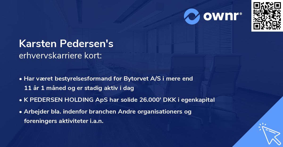 Karsten Pedersen's erhvervskarriere kort