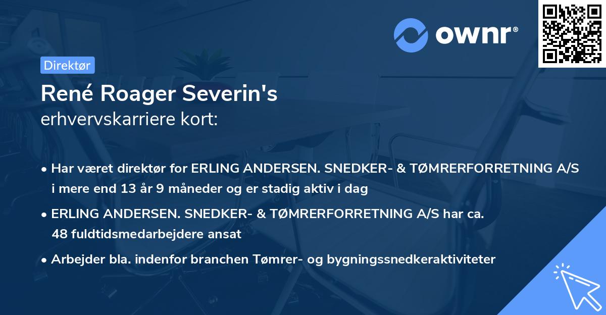 René Roager Severin's erhvervskarriere kort