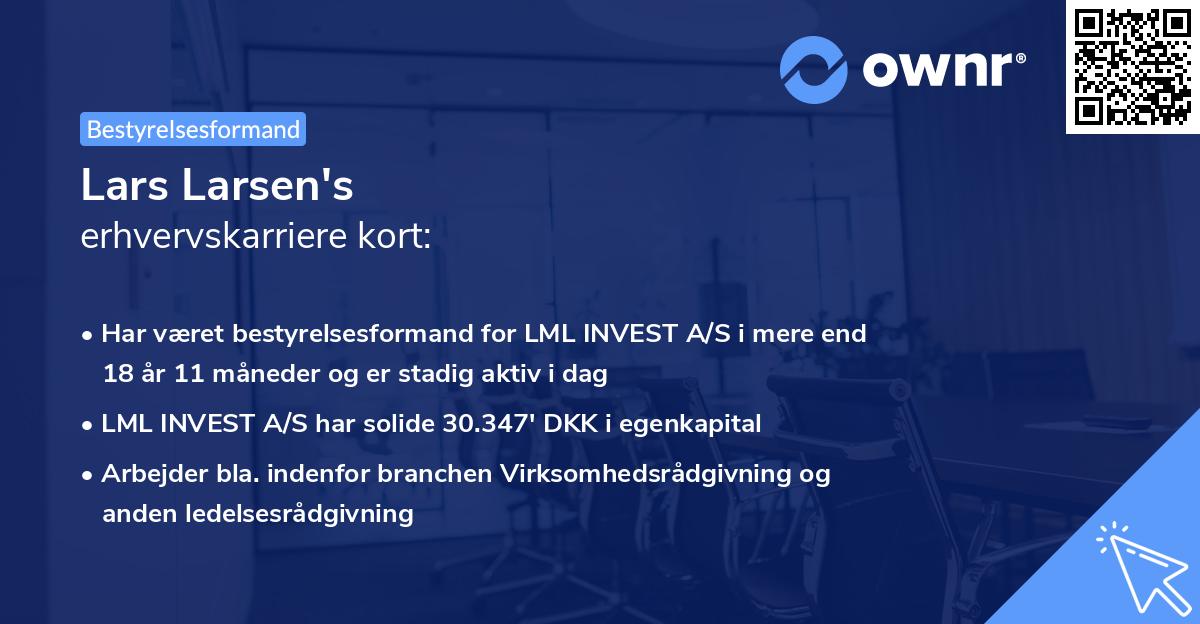 Lars Larsen's erhvervskarriere kort