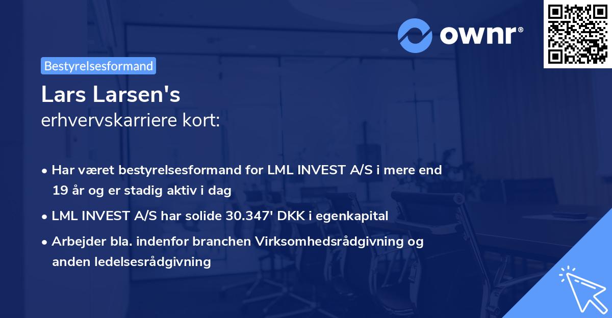 Lars Larsen's erhvervskarriere kort