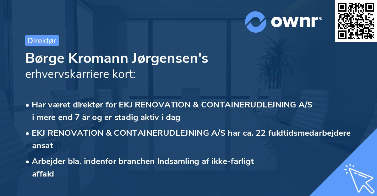 Børge Kromann Jørgensen's erhvervskarriere kort
