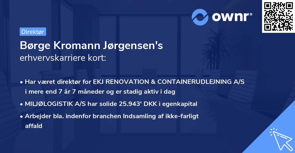 Børge Kromann Jørgensen's erhvervskarriere kort