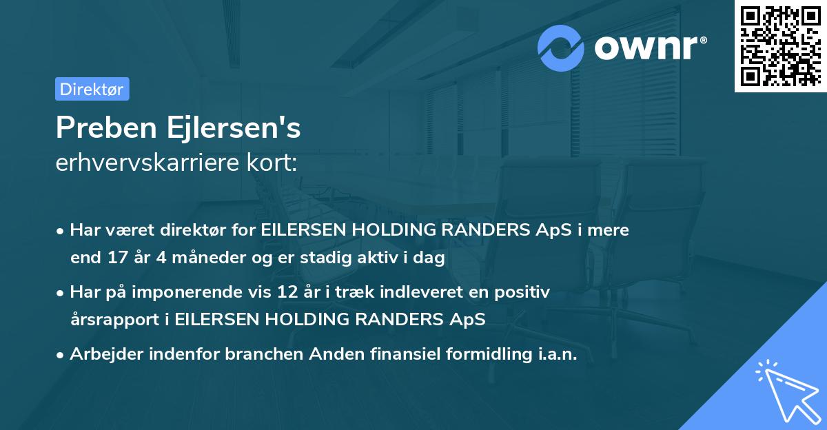 Preben Ejlersen's erhvervskarriere kort