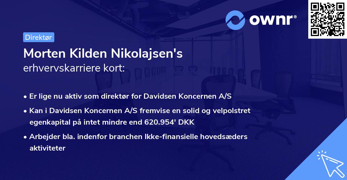 Morten Kilden Nikolajsen's erhvervskarriere kort