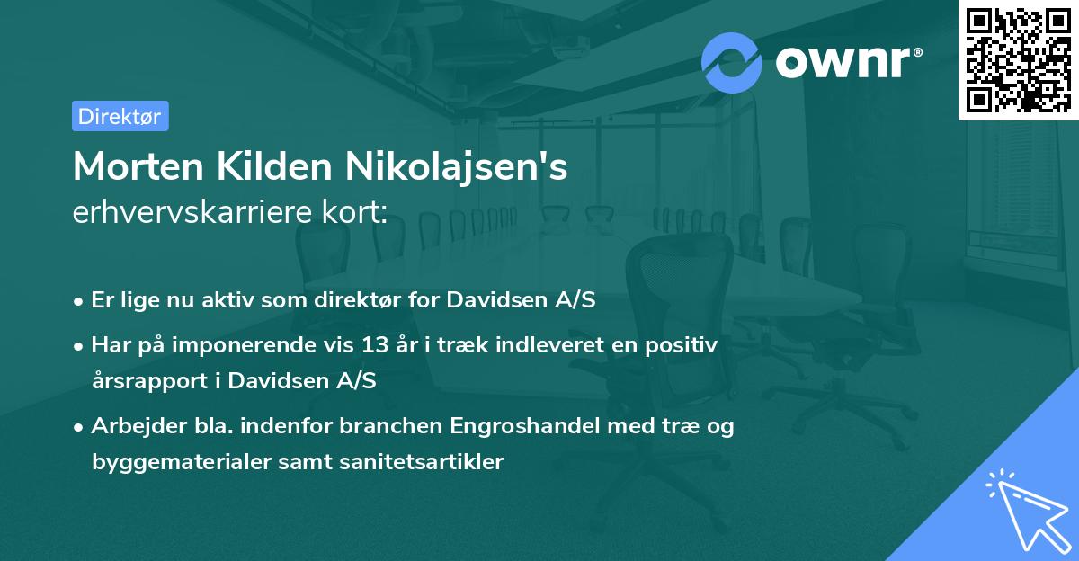 Morten Kilden Nikolajsen's erhvervskarriere kort