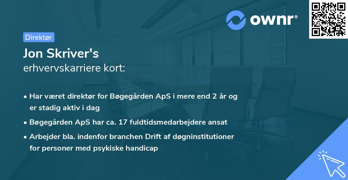 Jon Skriver's erhvervskarriere kort