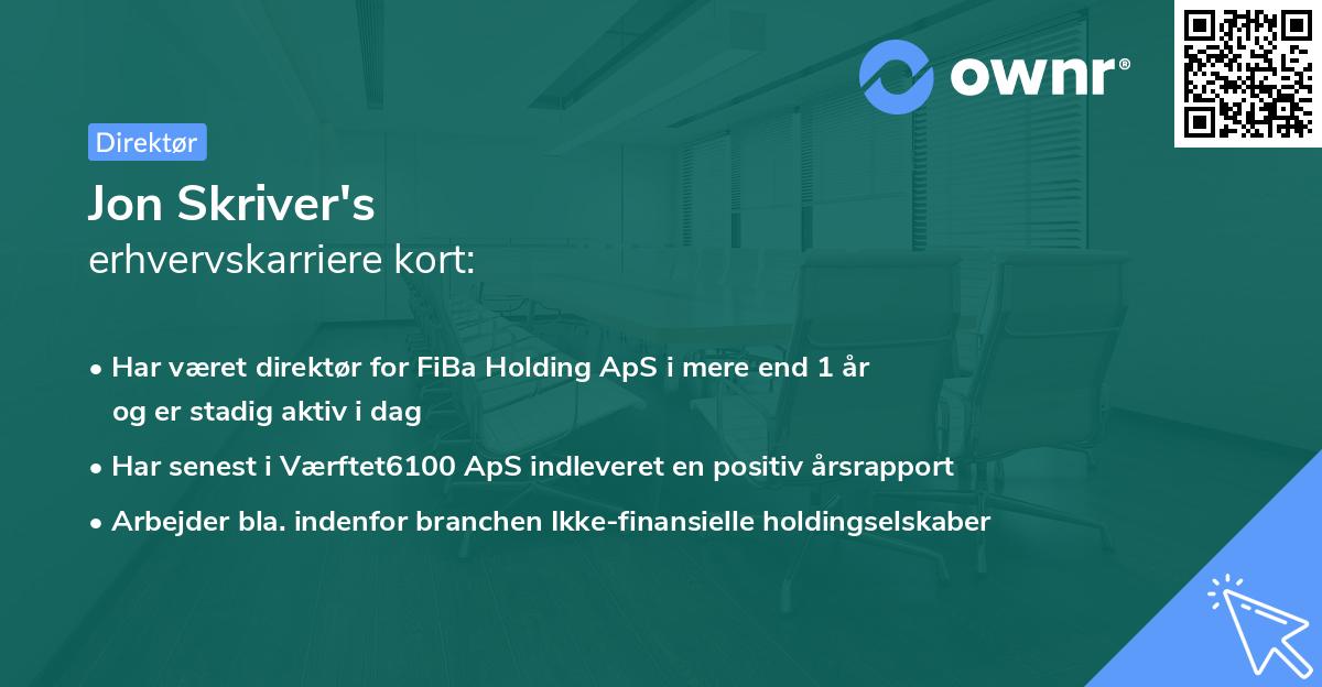 Jon Skriver's erhvervskarriere kort