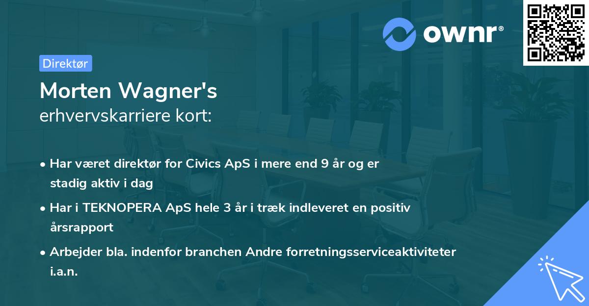 Morten Wagner's erhvervskarriere kort