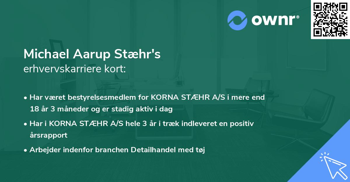 Michael Aarup Stæhr's erhvervskarriere kort
