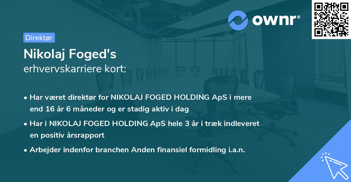 Nikolaj Foged's erhvervskarriere kort