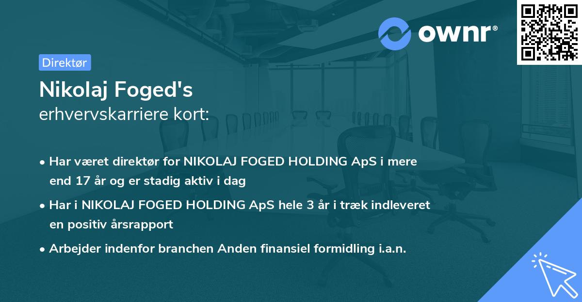 Nikolaj Foged's erhvervskarriere kort