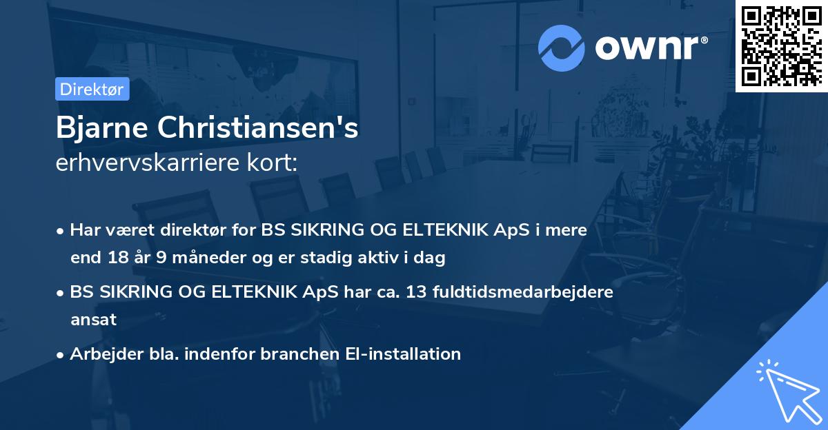 Bjarne Christiansen's erhvervskarriere kort